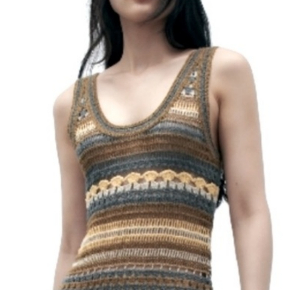 Zara Brown Tan Sheath Mini Dress